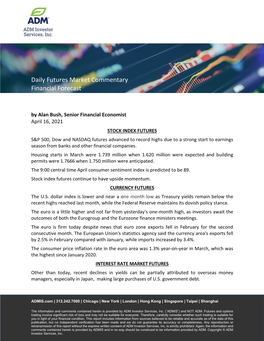 Daily Futures Market Commentary Financial Forecast