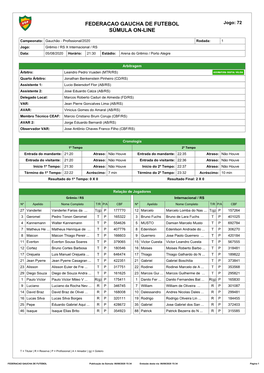 Federacao Gaucha De Futebol Súmula On-Line