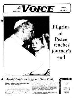 Pilgrim of Peace Reaches Journey's End