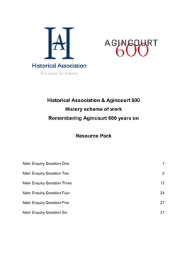 HA Agincourt 600 History Resource Pack