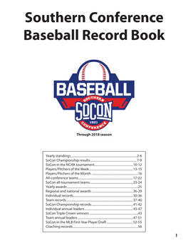 Southern Conference Baseball Record Book