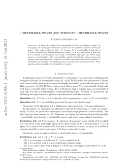 Arxiv:1302.4192V1 [Math.GN] 18 Feb 2013 a Ento 1.4