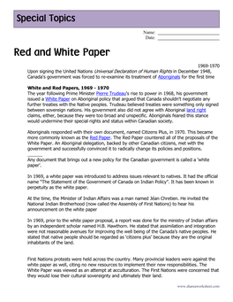 Red and White Paper