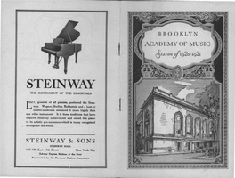 STEINWAY the INSTRUMENT of TI-Le IMMORTALS