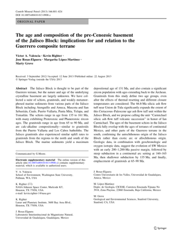 The Age and Composition of the Pre-Cenozoic Basement of the Jalisco Block: Implications for and Relation to the Guerrero Composite Terrane