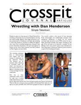 Wrestling with Dan Henderson Simple Takedown Becca Borawski
