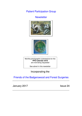 Patient Participation Group Newsletter Incorporating the Friends of The