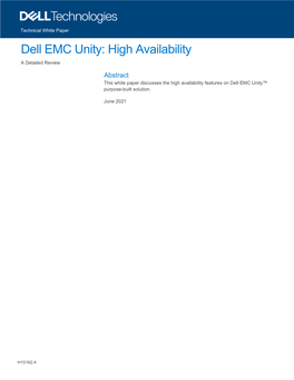 Dell EMC Unity: High Availability a Detailed Review