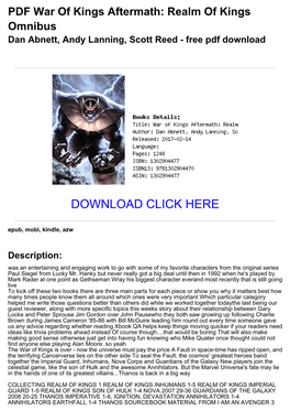 PDF War of Kings Aftermath: Realm of Kings Omnibus Dan Abnett, Andy Lanning, Scott Reed - Free Pdf Download