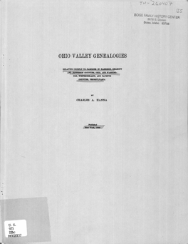 Ohio Valley Genealogies : Relating Chiefly to Families in Harrison, Belmont and Jefferson Counties, Ohio and Washington, Westmor
