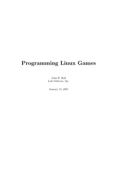 Programming Linux Games