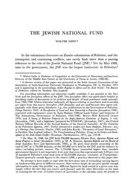 The Jewish National Fund