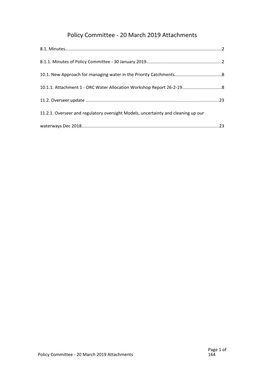 Policy Committee - 20 March 2019 Attachments