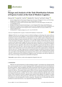 Design and Analysis of the Task Distribution Scheme of Express Center at the End of Modern Logistics