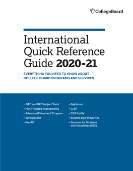 Download International Quick Reference Guide 2020-21 This