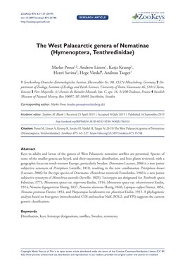 The West Palaearctic Genera of Nematinae (Hymenoptera, Tenthredinidae)