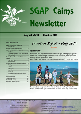 Excursion Report - July 2018
