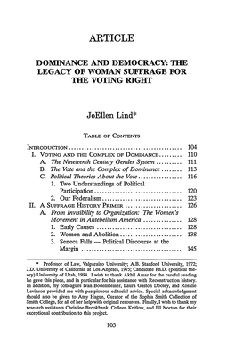 The Legacy of Woman Suffrage for the Voting Right