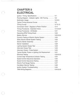 ELECTRICAL Ignition Timing Specifications