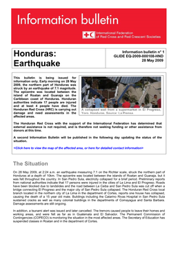 Honduras: GLIDE EQ-2009-000108-HND 28 May 2009 Earthquake