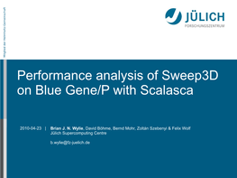 Performance Analysis of Sweep3d on Blue Gene/P with Scalasca