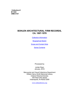 Bohlen Architectural Firm Records, Ca