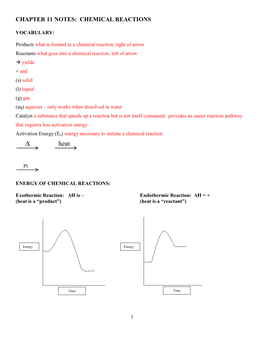 Notes: Chemical Reactions