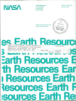 Earth Resources NASA SP-7041 (48) a Continuing January 1986 Bibliography with Indexes National Aeronautics and Space Administrat