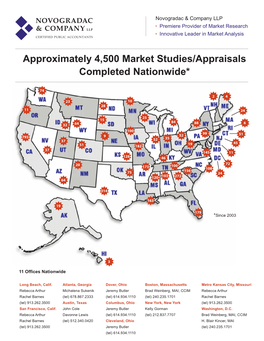 Approximately 4500 Market Studies/Appraisals Completed Nationwide