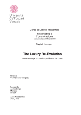 The Luxury Re-Evolution Nuove Strategie Di Crescita Per I Brand Del Lusso
