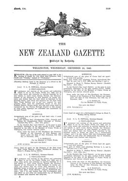 NEW ZEALAND GAZETTE Jublis ~Th Hjz Iutg.Ority