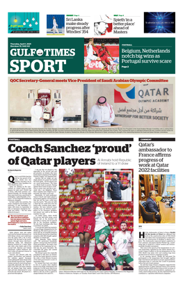 Coach Sanchez 'Proud' of Qatar Players