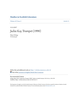 Jackie Kay, Trumpet (1998) Marie Hologa TU Dortmund