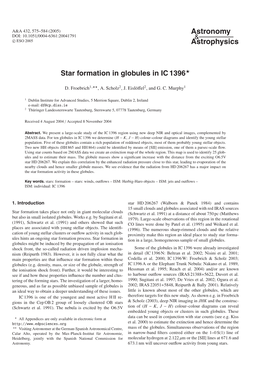 Star Formation in Globules in IC1396