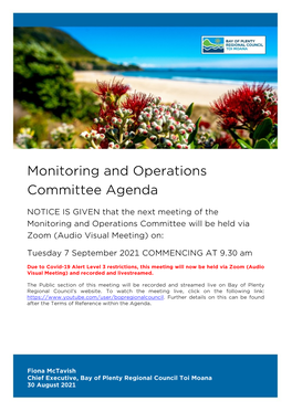 Agenda of Monitoring and Operations Committee