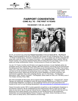 Fairport Convention Come All Ye – the First 10 Years