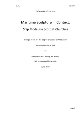 Maritime Sculpture in Context: Ship Models in Scottish Churches