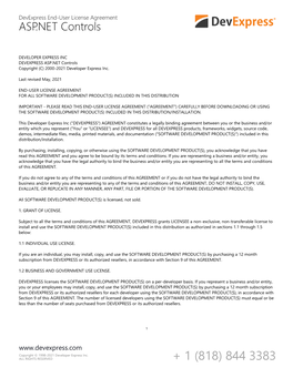 End-User License Agreement: ASP.NET Controls