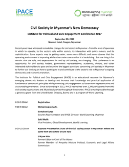 Civil Society in Myanmar Conference Agenda