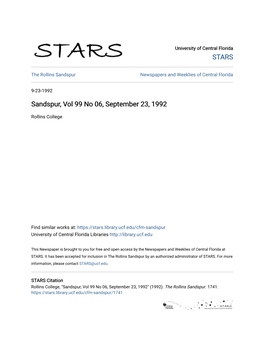 Sandspur, Vol 99 No 06, September 23, 1992