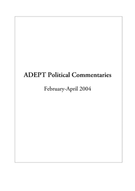 ADEPT Political Commentaries