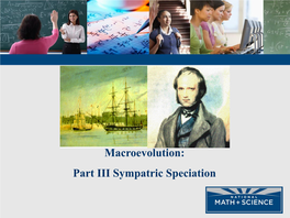 Macroevolution: Part III Sympatric Speciation