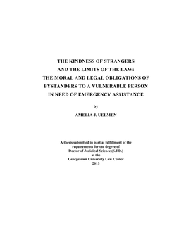 The Moral and Legal Obligations of Bystanders to a Vulnerable Person in Need of Emergency Assistance