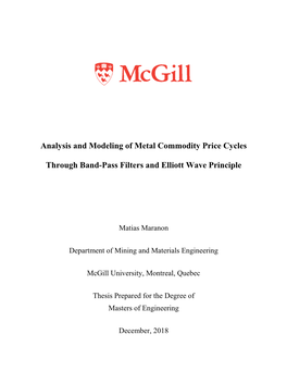 Analysis and Modeling of Metal Commodity Price Cycles Through