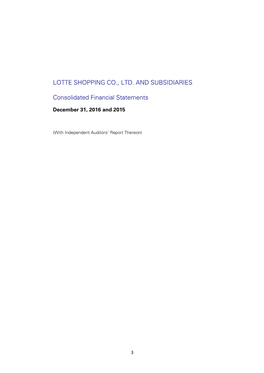 LOTTE SHOPPING CO., LTD. and SUBSIDIARIES Consolidated Statements of Financial Position