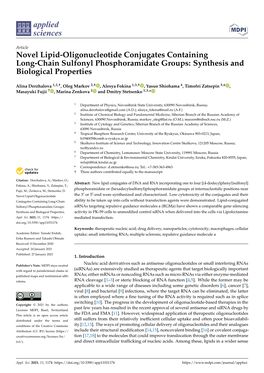 Novel Lipid-Oligonucleotide Conjugates Containing Long-Chain Sulfonyl Phosphoramidate Groups: Synthesis and Biological Properties