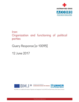 Iran: Organization and Functioning of Political Parties Query Response [A-10095] 12 June 2017