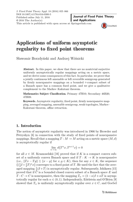 Applications of Uniform Asymptotic Regularity to Fixed Point Theorems