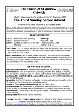 The Third Sunday Before Advent