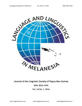 Orthography As Social Practice: Lessons from Papua New Guinea* John M